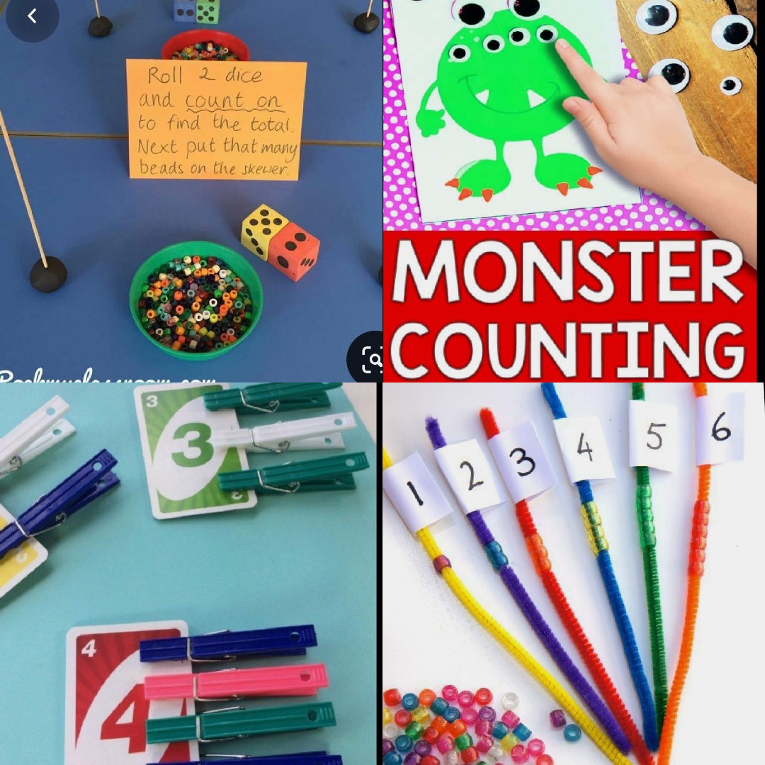 pre_nursery's tweet photo. Why don't you have a go at some of these counting activities. Remember to share your work on seesaw with us.🌈🔆 #silashomelearning @stsilasschool https://t.co/0lfkigqZKP