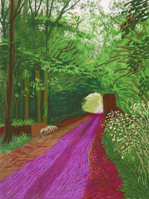 GomersalArt's tweet photo. Happy 83rd Birthday to David Hockney. Can you paint/draw a local scene using his style? If you were to design a birthday card to send to him, what would it look like? His current work is created using an iPad... can you create some digital art today? @The_Big_Draw @NSEAD1 https://t.co/5Eop2xbtoG