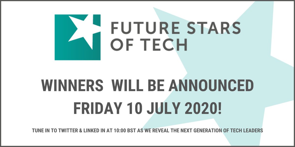 futurestarstech's tweet photo. Tune in tomorrow as we announce the winners of the #FutureStarsofTech Awards 2020. We'll be unveiling the next generation of female #techleaders at 10am on 10 July 2020. You won't want to miss it! @InformationAge #tech #futuretalent #techtalent #womenintech https://t.co/FzfjctyAoC