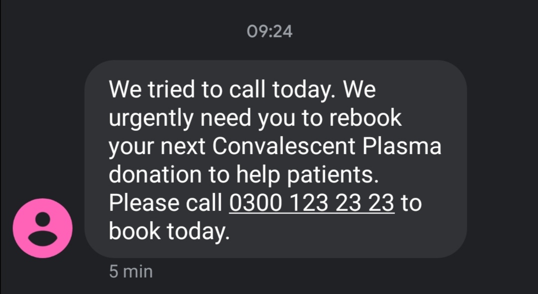 After my third donation last Sunday I've been asked to go back to give more Covid-19 plasma. Mrs W has been watching too much "What We Do In The Shadows" however...