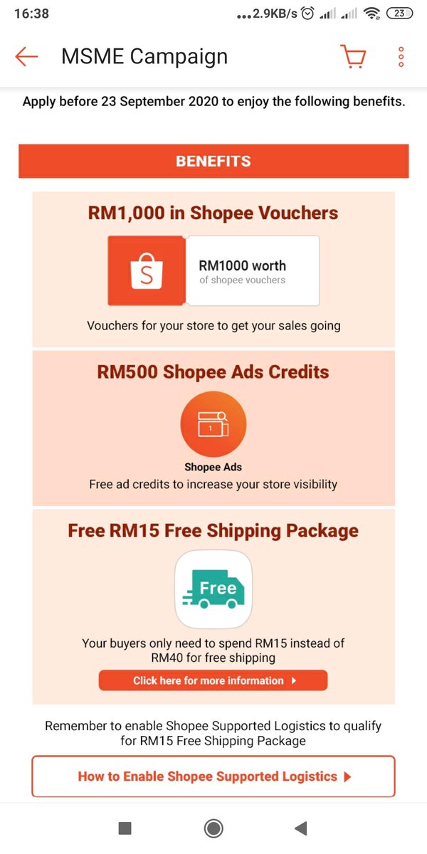 sakinahsaad_mk's tweet photo. New sellers yang baru bukak kedai kat Shopee dari Jan 2020 sampai Sept 2020, jom daftar untuk dapatkan benefits ni semua
 https://t.co/nTMfaN2NSx

Mohon RT untuk manfaat bersama https://t.co/OWip6DBpo7