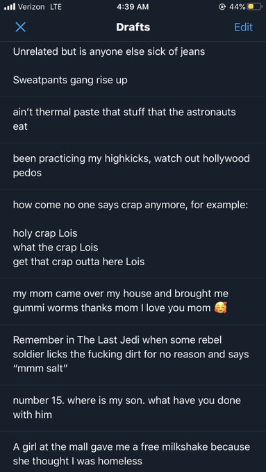 1 pic. Here’s another batch of drafted tweets that I never found an appropriate time to use https://t