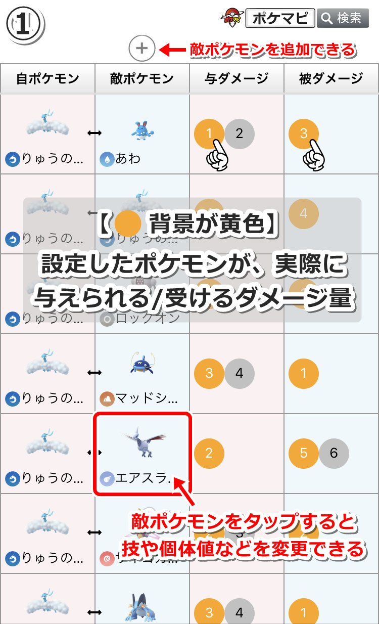 ポケモンgo攻略情報 ポケマピ Pvpブレイクポイント計算ツール を公開しました 自分のポケモンと個体値が与えるダメージを一覧化 ダメージ量から個体値パターンを逆引き検索 がんばリボンでブレイクするダメージ表示 ぜひ厳選にご活用ください