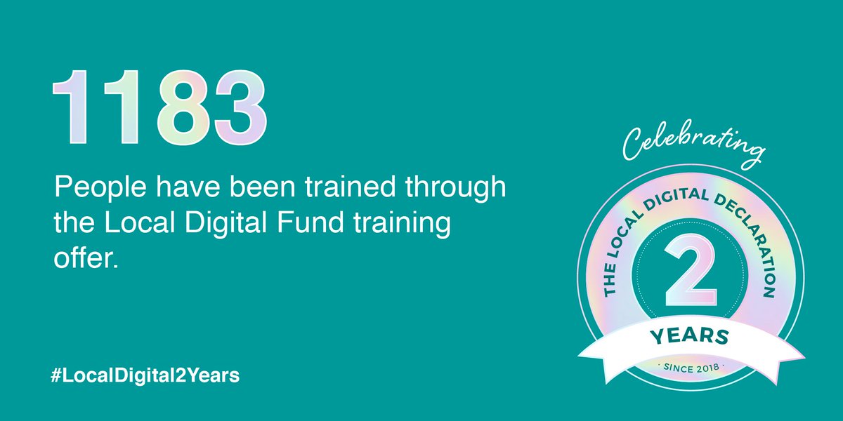 LDgovUK's tweet image. The Local Digital Declaration has provided free training to over 1183 people since it launched, helping to build digital delivery and leadership capability in the sector 🧑‍💻

#LocalDigital2Years #FixThePlumbing #LocalDigital