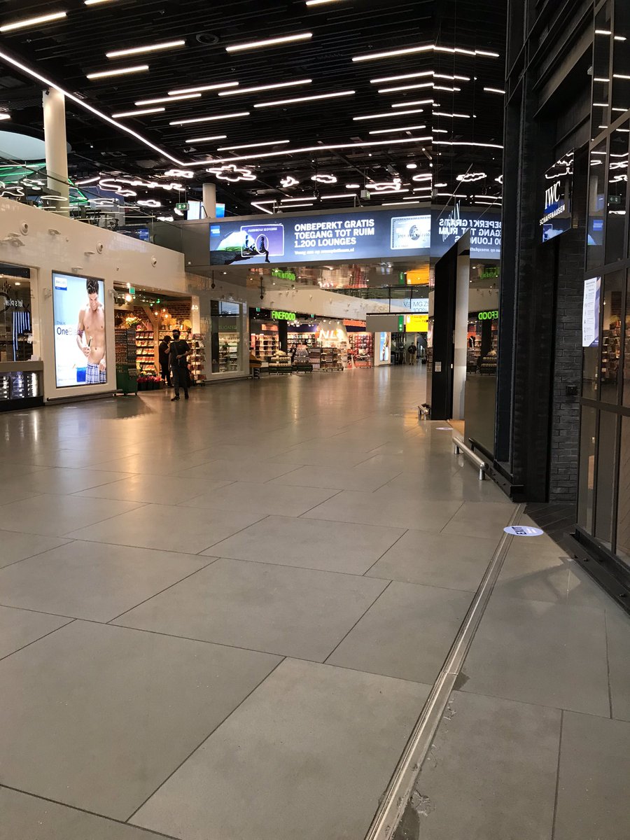 Schiphol is very quiet but all the shops are open unlike at Gatwick