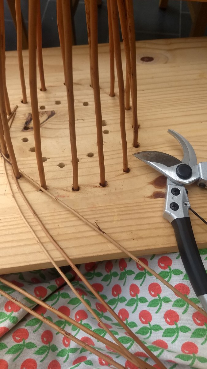 Bending sticks and creating #bird restaurants. Not a bad way to spend a #rainy day. #Willow loves water so it all feels very apt.