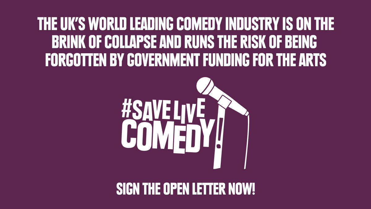 Over 45% of the people in the comedy industry have already given serious thought to leaving it. 60% will need to leave before February.

#SaveLiveComedy by adding your name to the open letter at savelivecomedy.co.uk!