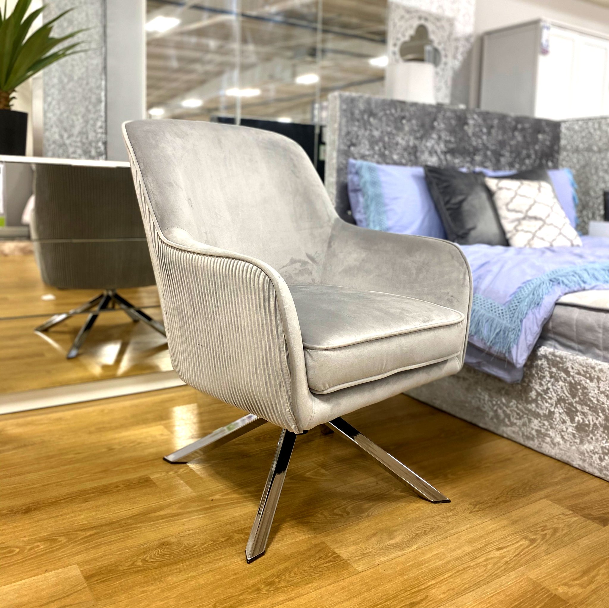 The range grey velvet chair deals