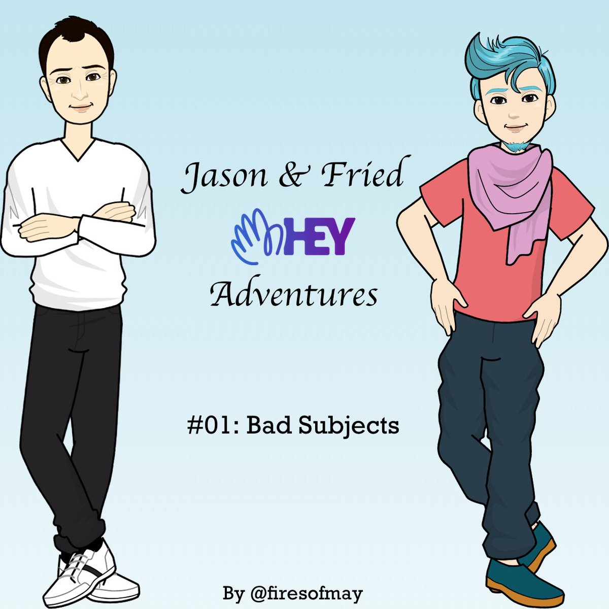 firesofmay's tweet photo. #JasonAndFried Hey Adventures: #01: Bad Subjects

- A new #webcomic series of two guys, their crazy email stories &amp; how #HeyEmail app changed everything! 

Thanks to @jasonfried @dhh @rjs @jonasdowney &amp; the team at @heyhey for building a fantastic product!

(Thread) 👇 https://t.co/vJt8k5mqKC