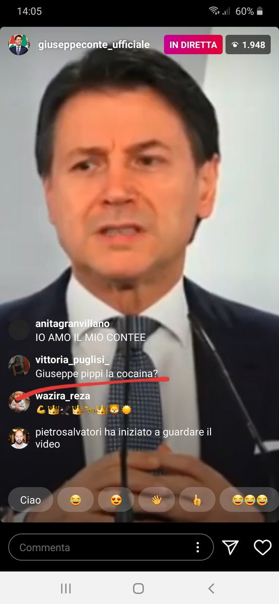 Ho colpevolmente sempre trascurato le dirette Instagram di Conte....