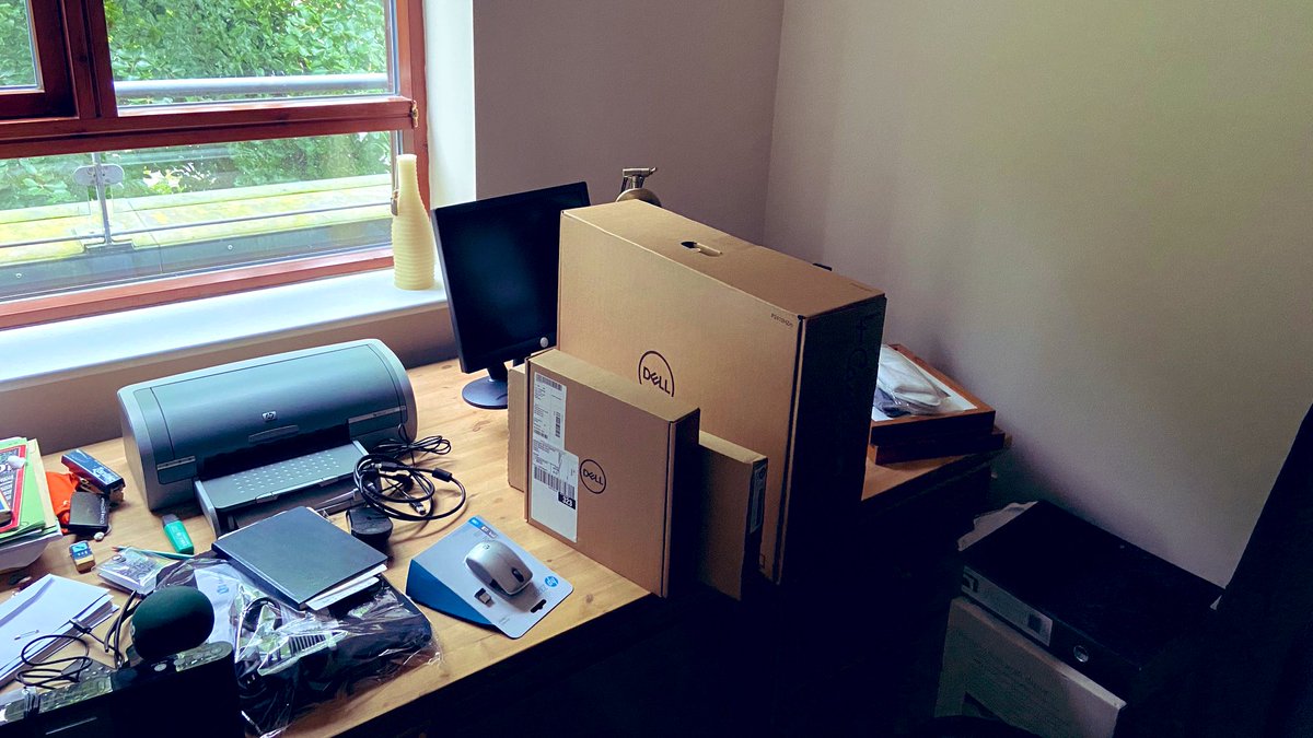 Setting up my new home working station. The Govt wants remote working to become part of the new normal. If done right, the benefits will be huge; reduced business costs, better work-life balance especially for parents, less traffic, lower emissions &amp; time saved on the commute.