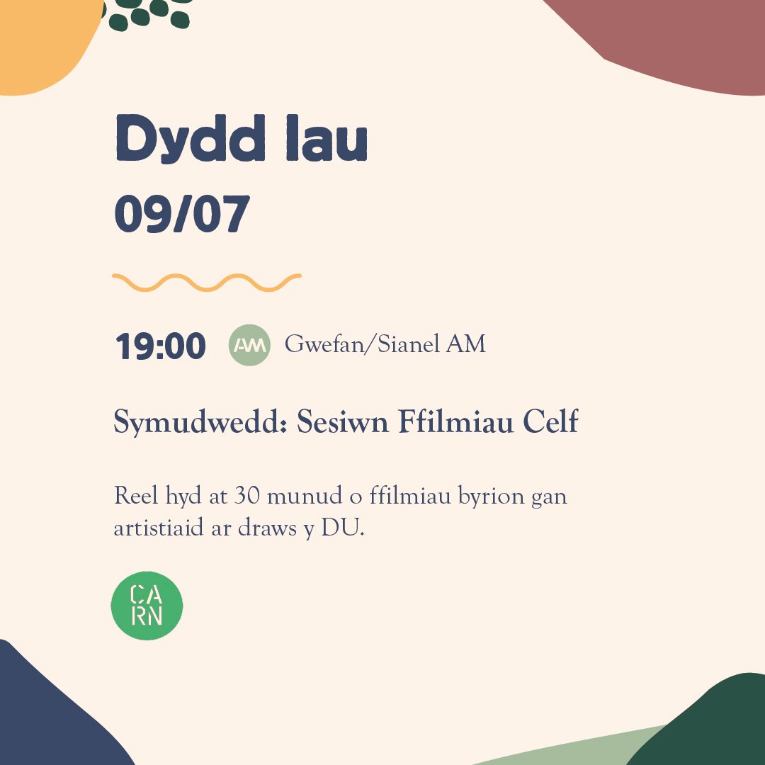 carn_celf's tweet photo. SYMUDWEDD 1.0 - Ffilmiau celf byrion heno am 7 ar @ambobdim 
SYMUDWEDD 1.0 - collection of short art films tonight from 7pm on @ambobdim 

@GwylArall @manonawst @_rfhardy @WandaZyborska @RobZyborski @EsylltLewis @ethangrantdodd @kerrybaldry https://t.co/RUTg7Sj93J