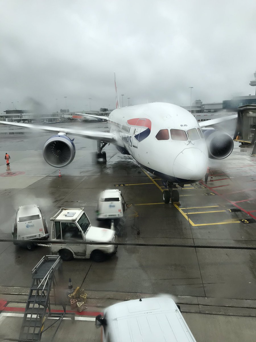 My aircraft is here! I’m flying onboard 7.1 year old Boeing 787-8 G-ZBJD. This will be my fourth 787 flight and my first on the 787-8 and any Dreamliner with BA. – bei  Gate D10