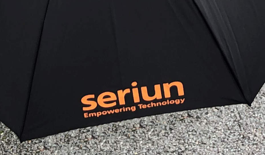 Seriun's tweet photo. Our brand spanking new brollies are coming in very handy at the moment! Courtesy of @merchnetworkuk - Cheers guys! #GreatBritishSummer #rainydays #EmpoweringTechnology https://t.co/lUrF5mn5Af