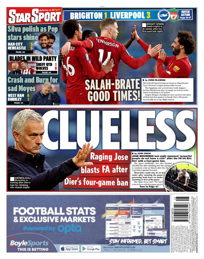 RealBeeordun's tweet photo. STAR SPORT: CLUELESS
Raging Jose blasts FA after Dier's four-game ban
#FrontPage #FrontPageHeadlines
#PremierLeague #RealBeeordun https://t.co/APjHRF9MwT