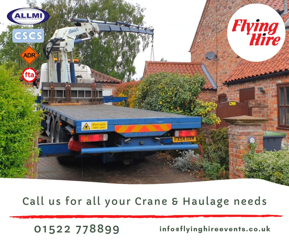 "If we can lift it, we can shift it"

Crane lorries with up to 16.5m reach available 24 / 7

Call us today on 01522 778899 for all your Specialist Crane and Haulage needs.

#Crane #CraneServices #Haulage #HaulageServices #ALLMI #CSCS #ADR #FTA #FlyingHire