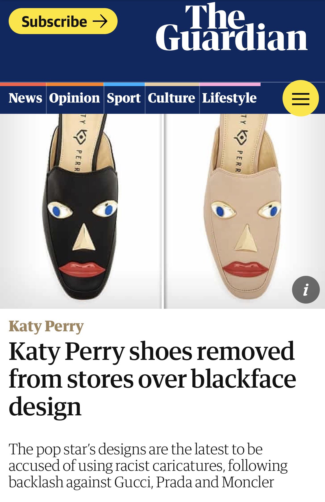 Katy perry deals shoes racist
