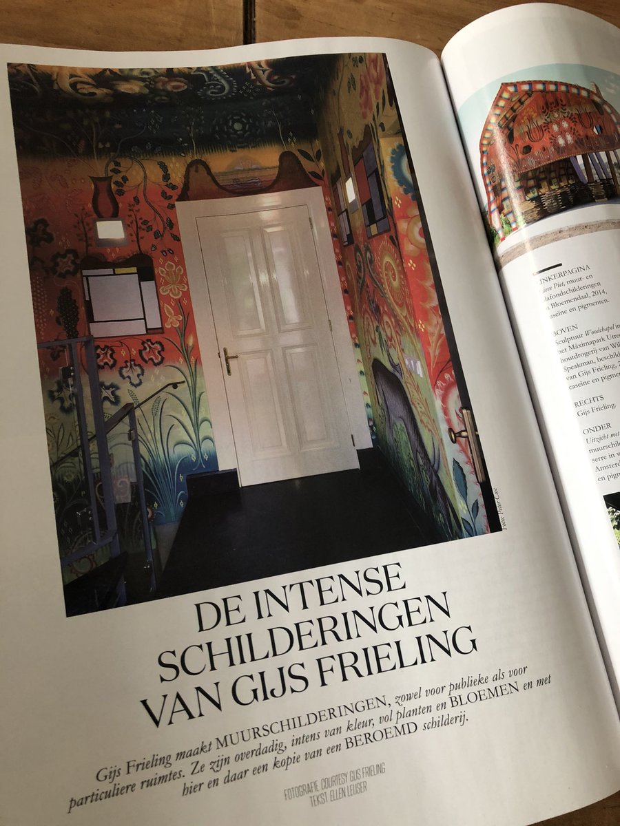 EllenLeijser's tweet photo. Kijk nou toch wat mooi! Voor Residence sprak ik met Gijs Frieling over zijn zinderende muurschilderingen. #kunst #interieur https://t.co/LcoNsTuEZz
