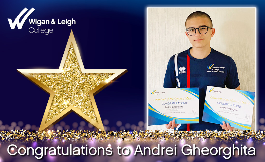 wiganleighcol's tweet photo. Andrei was a double award winner at our Further Education Awards. 

He won Public Services Student of the Year as well as the GCSE Maths award. Congratulations and well deserved!

#awards #LoveOurColleges @AoCNorthWest https://t.co/rbZvzxbSy5