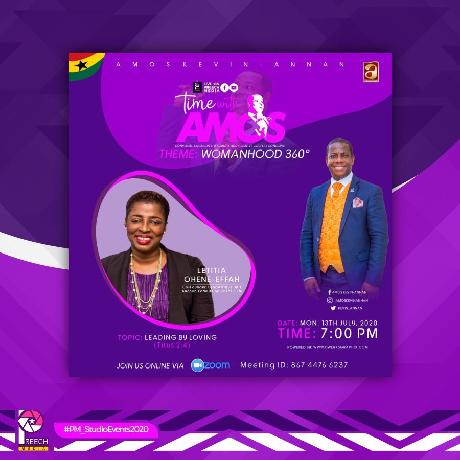 PreechMedia's tweet photo. #PM_StudioEvent2020
#TimeWithAmos
#Womanhood360

TIME WITH AMOS

Theme: Womanhood 360°

📅 Monday, 13th July, 2020
🕓 7pm
Live on Facebook: Preech Media
Zoom - Meeting ID: 867 4476 6237 https://t.co/kxywWE53YK