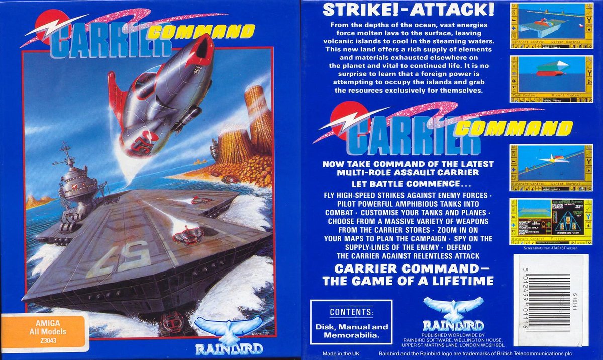 rexthedogge's tweet photo. Loved Carrier Command on the #amiga you would battle it out for control of an island by sending out units, you could control each unit individually if you wanted, great game

#amiga1200 #EC64Forum #atarist #retrogaming #retrogames #retrogamer #cd32 #commodore #amiga500 #16bit https://t.co/HvGryC4rI5