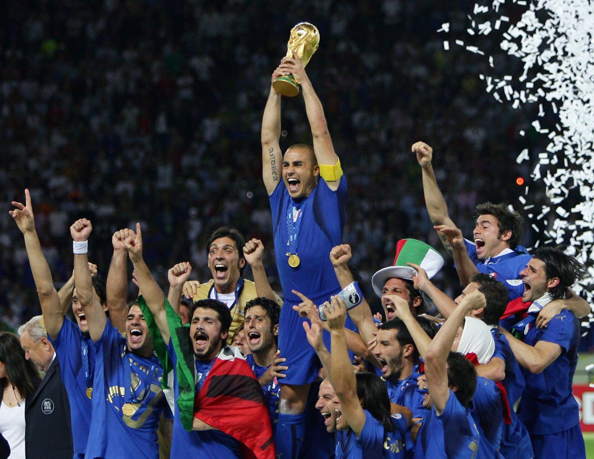 Azzurri_En's tweet photo. #Azzurri 🇮🇹

#OnThisDay in 2⃣0⃣0⃣6⃣, #Italy lifted #WorldCup number 4⃣ in our history after a win over France on penalties 🏆🏆🏆🏆

👉 https://t.co/ecLCXJm2ed

An unforgettable night and a feeling like no other 💙

#OTD #Germany2006 #VivoAzzurro https://t.co/m3ORbFCVTQ
