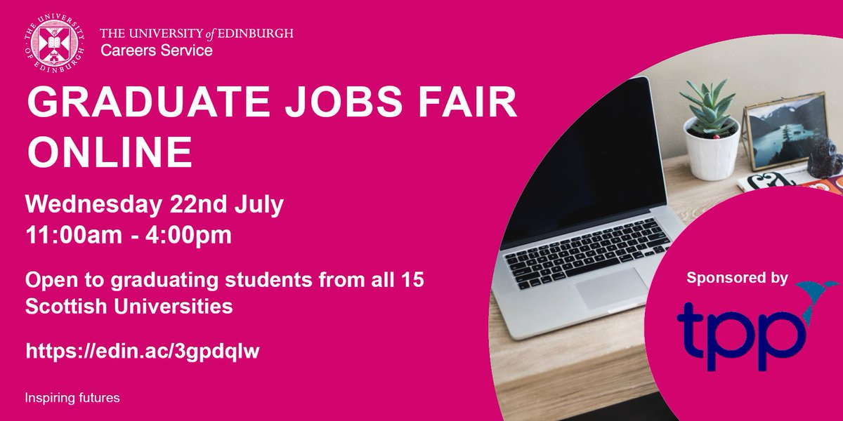 UofGCareers's tweet photo. Are you graduating and looking for your next opportunity 🎓? 

Aimed at the class of 2020 from across all disciplines and all 15 Scottish universities, the Graduate Jobs Fair Online is on Wednesday 22nd July.

Register find out more here: https://t.co/A3ulZ2WgjS

#UofGCareers https://t.co/pWXz1M8mJ0