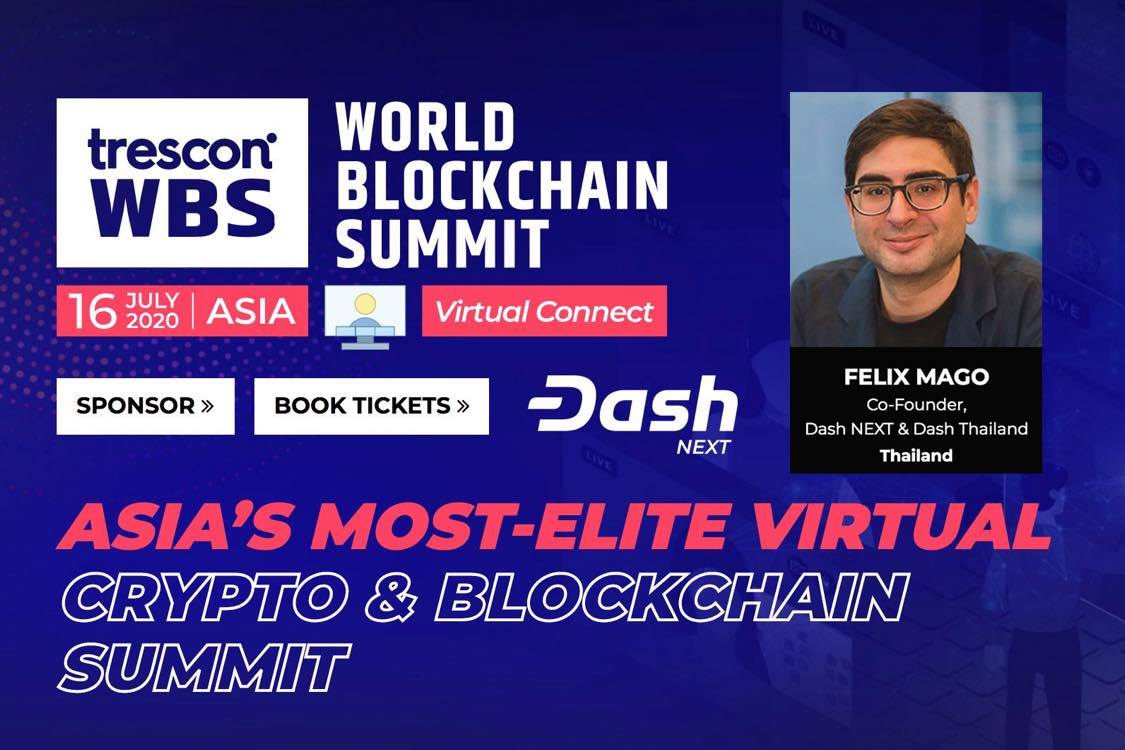 DashinThailand's tweet image. #DashNext Co-Founder Felix Mago once again on the big stage to spread the word about Dash around the globe. This time at the World Blockchain Summit, alongside CZ, Don Tapscott, Tim Draper &amp;amp; many more taking place on 16th JULY. Apply for a free pass here: asia.worldblockchainsummit.com