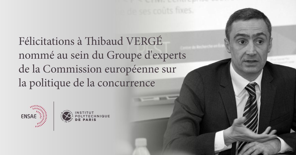 #Félicitations à Thibaud VERGÉ, enseignant-chercheur <a href="/ENSAEparis/">ENSAE Paris</a> <a href="/CrestUmr/">CREST (UMR 9194)</a> nommé par la <a href="/EU_Commission/">European Commission</a> pour conseiller l’instance en charge d’appliquer les règles européennes de #concurrence afin d’améliorer le fonctionnement des marchés #EU_Competition
↘️ensae.fr/nomination-tve…