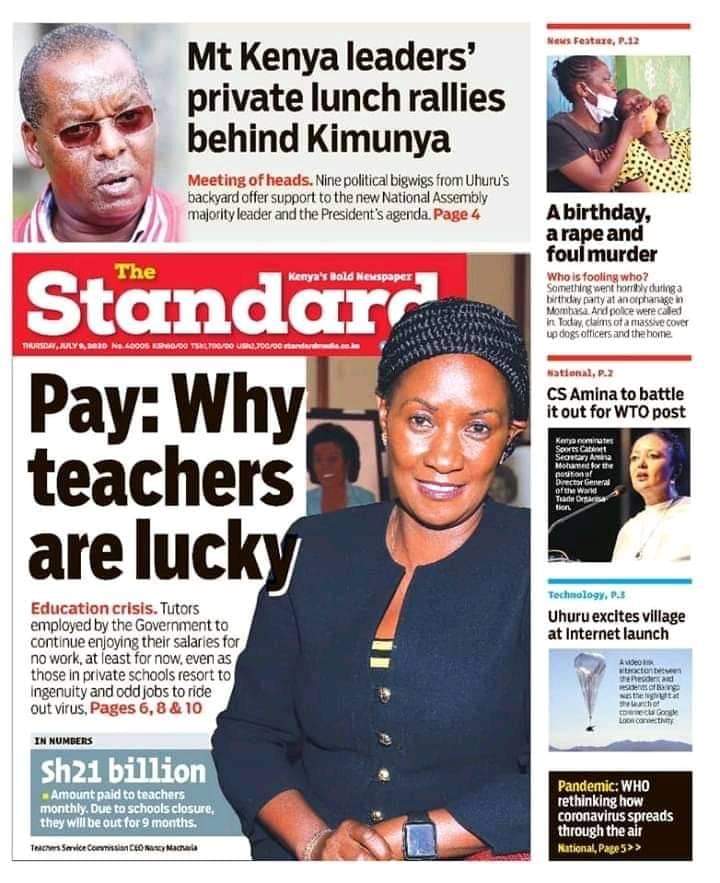 omolo_paul's tweet photo. #Rejectstandardnewspaper
@StandardKenya  This headline was purely designed to insight the masses against the Kenyan Teacher.
The author must be one of your filthy comedians who have replaced the journalists  who doesn't know that tchas are the top tax payers .
@KiguruWanjiru https://t.co/QgKuf7kyCu