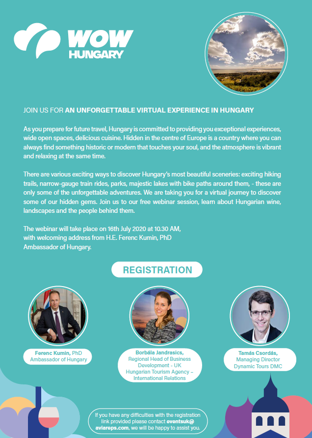 AVIAREPSUK's tweet photo. AVIAREPS UK to host two-day webinar on Hungary from July 15-16 https://t.co/EaTQatW9uH https://t.co/LMBIIa7rkK