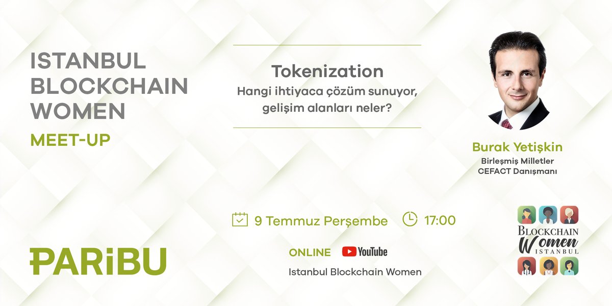 Tokenizasyon konusu gündemin en önemli konu başıklarından. Bu konuyu da uzmanından dinleyeceğimiz verimli bir sohbet için bugün saat 17:00'de <a href="/istbcw/">Istanbul Blockchain Women</a> YouTube kanalına bekleriz!

youtube.com/istanbulblockc…

Abone olup bildirimleri açmayı unutmayın‼️