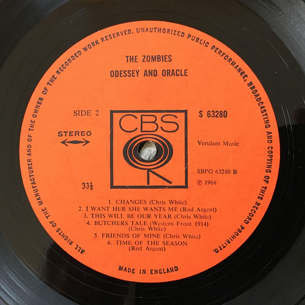 The Zombies – Odessey And Oracle (CBS) 1968 @TheZombiesMusic Colin Blunstone – lead vocals @zombierodargent – keys, vocals Paul Atkinson – guitar, vocals Chris White – bass, vocals Hugh Grundy – drums, vocals Produced by The Zombies Recorded at @AbbeyRoad & Olympic Studios