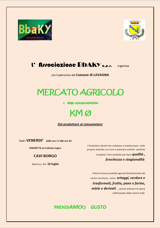 TigullioNews's tweet photo. Mercato agricolo a km zero a Cavi di Lavagna, tutti i venerdi - https://t.co/ETHNC0lxnl https://t.co/JK9GSg29kt