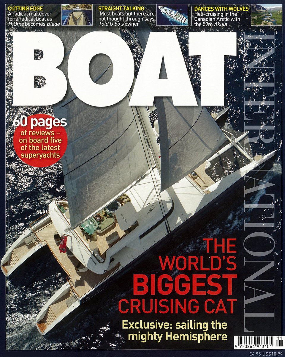 michaelleachltd's tweet photo. Throw back Thursday to SY Hemisphere strutting her stuff on the cover of @boatint
#yachthemisphere #syhemisphere #sailing #catamaran #superyacht #frontcover #pendennis #billionaire #sailinglife #undersail https://t.co/tt9PJMJLef