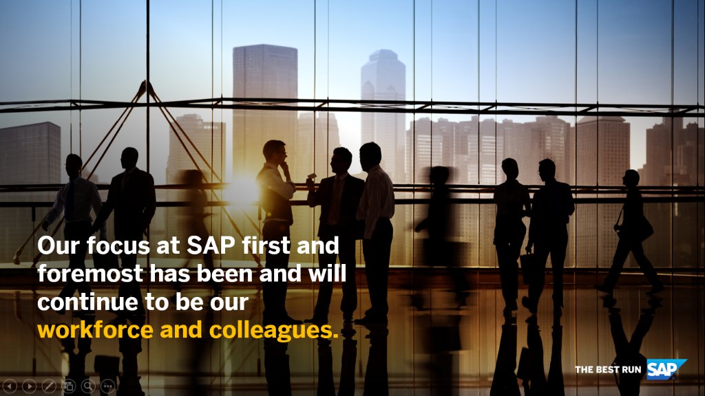 We’ve restricted travel, reimagined in-person events as digital experiences, &amp; our 100,000 colleagues are almost entirely working remotely. Our customers are also a part of the SAP family, and we’re focused on standing by them. sap.to/6018GTchj #Coronavirus #StayAtHome