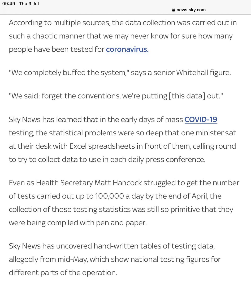 4/. I did forsee it. And so did experienced public health specialist. Have established data systems was a potential strength thrown away in its pursuit of privatising the NHS.Duplication.Patients and tests lost.Now we see constant, daily, historical adjustments
