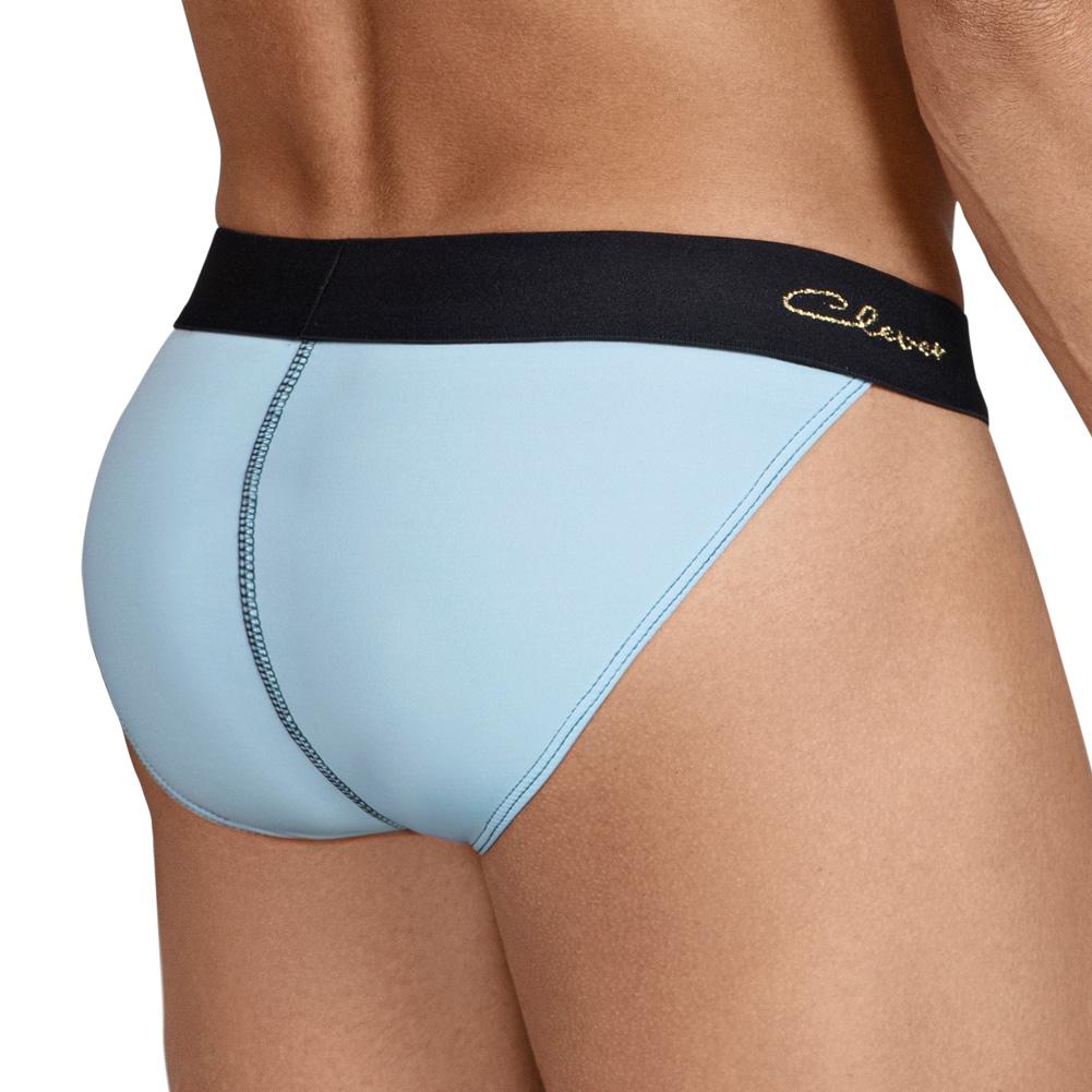 Men and Underwear on X: Low rise tanga briefs in light blue with