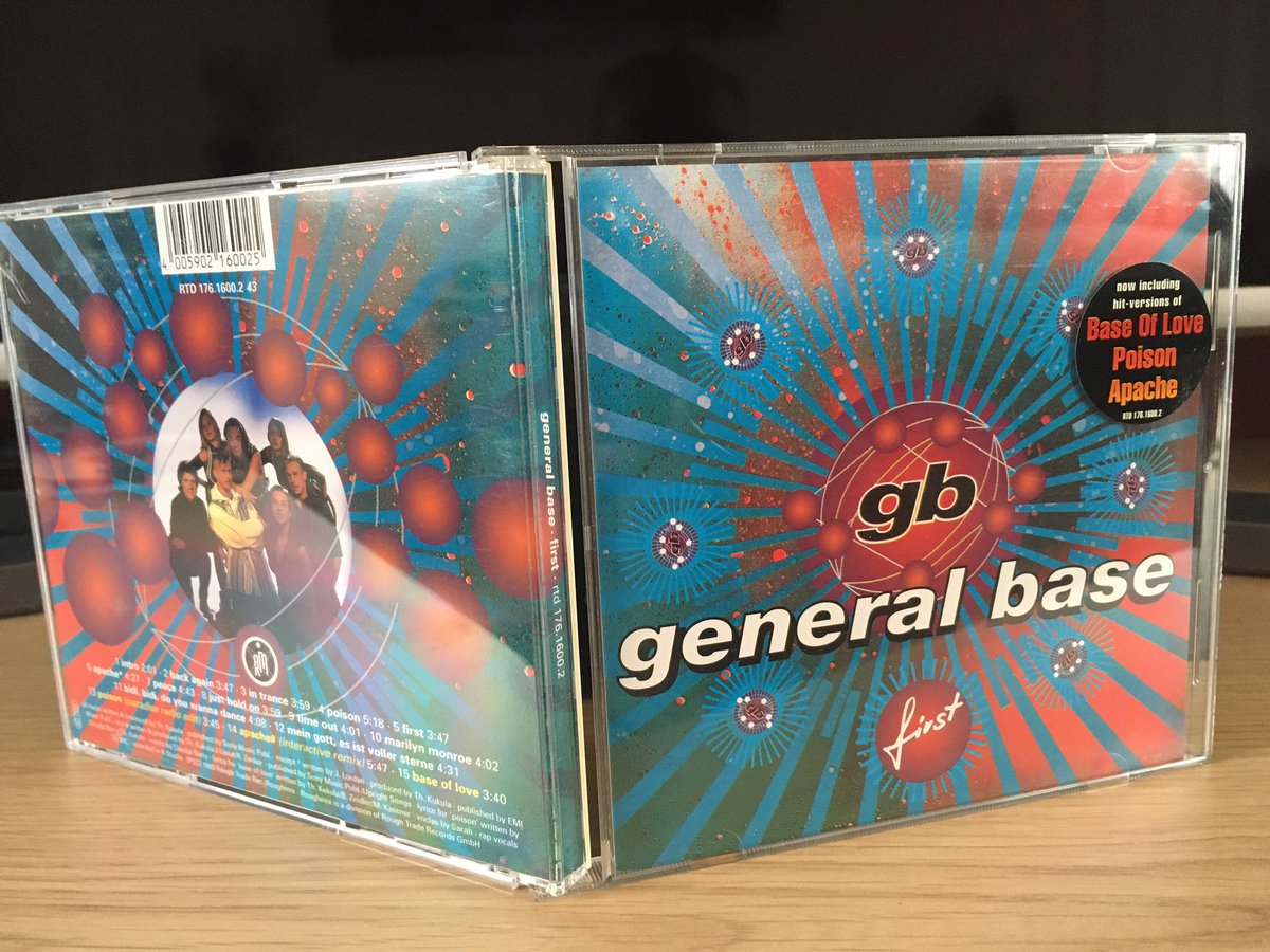 tastyparmo's tweet photo. #NowPlaying
General Base “First”.
🇩🇪#82 album from 1993.
Singles:
Apache
Poison 🇩🇪#41
Base Of Love 🇩🇪#22
#GeneralBase #Eurodance #90s https://t.co/tI0DZfI545