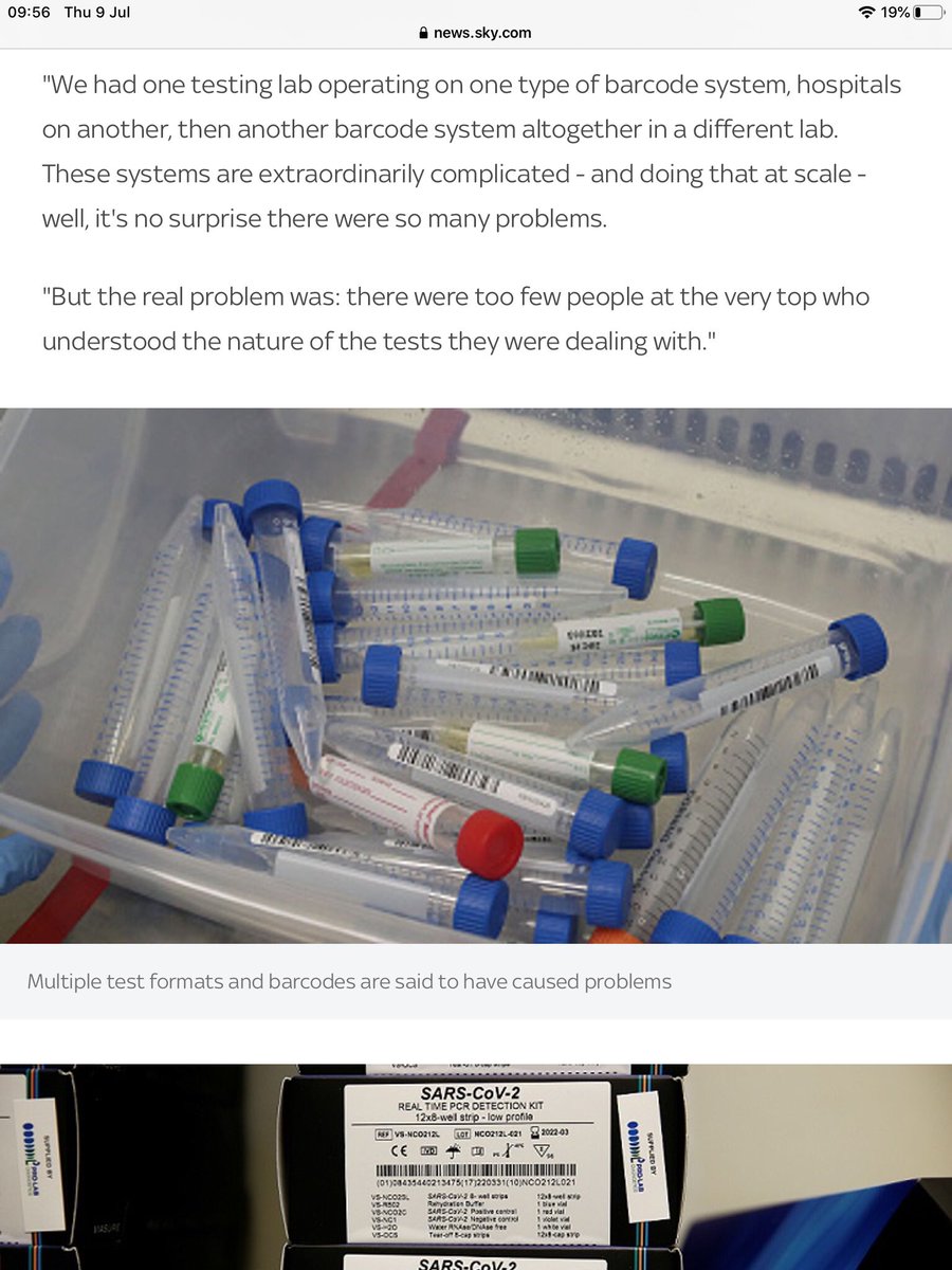 19/. Then they might have discovered within days that the public WERE returning thousands of kits that were void for a number of reasons. Instead it has been reported THEY ended up in the bins in the labs.Did they even know?Did they systematically list the reasons?