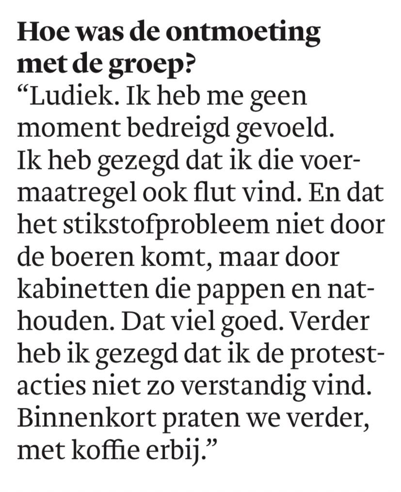 Kijk ook Vollenbroek legt de bal op de stip.
Daar waar die hoort.
Bij de lamlendige elkaar-achterna-pratende flut-politici.
Zoals daar zijn.
<a href="/RobJetten/">Rob Jetten</a> 
<a href="/TjeerdD66/">Tjeerd de Groot</a> 
Mw. Bromet ( geblokt)

@MinisterieEZK 
<a href="/minlnv/">Minlvvn</a> 
<a href="/jacht_en_boer/">Meldpunt jacht&boer 🚜🚜🚜</a> 

<a href="/lientje1967/">Caroline van der Plas</a>