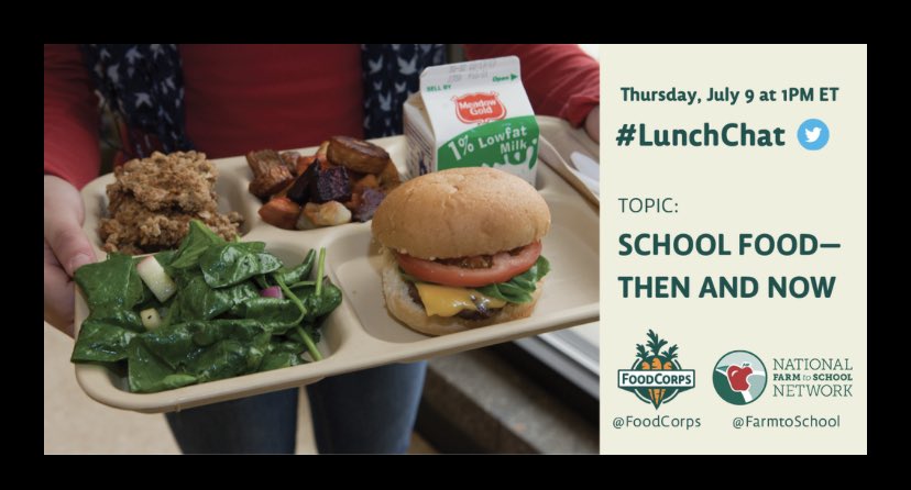 Join the conversation w/ <a href="/FoodCorps/">FoodCorps</a> and <a href="/FarmToSchool/">National Farm to School Network</a> Let’s #LunchChat Today, July 9 at 1pm ET to learn more about healthy school meals and what we all can do to ensure every child gets the nutrition they need to learn in school and beyond.