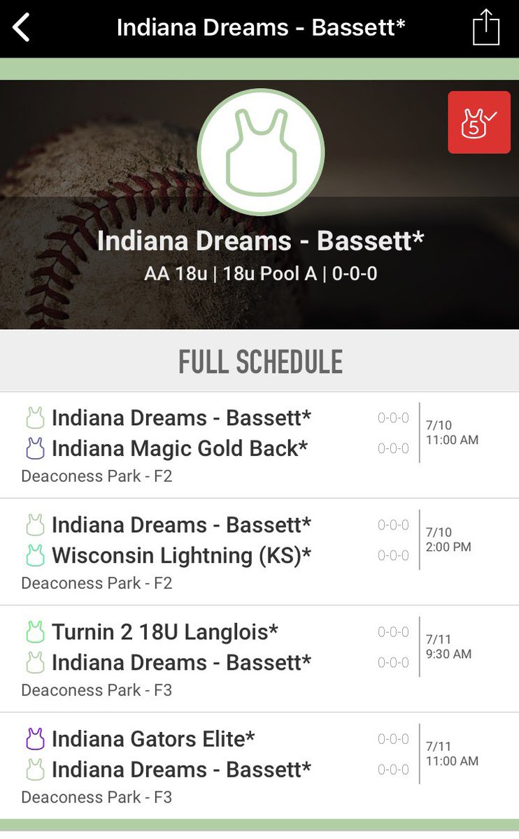 INDreamsBassett's tweet photo. Our schedule for this weekend. All times are CST. Will be live streaming on Twitter &amp; Periscope.  Hope you can make some time to tune in and watch👀 @FutureSoftball https://t.co/mJUa4ql9u2