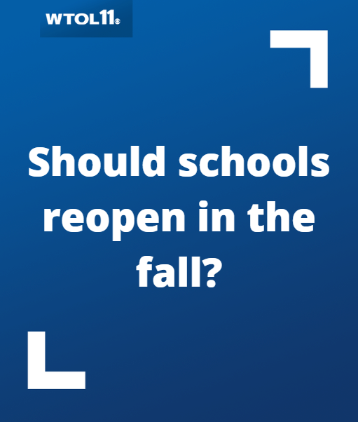WTOL11Toledo's tweet photo. President Trump is pushing for schools to reopen in the fall. Some health experts are saying bars and gyms may have to remain closed for that to happen. What do you think?
https://t.co/kEJ5BxoFaZ https://t.co/H9G8najm7V