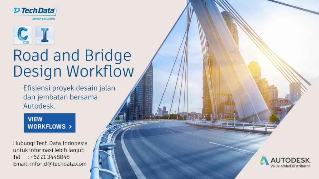 TDSYNNEX_NA's tweet photo. Autodesk® InfraWorks® & Autodesk® Civil 3D® membantu proyek desain jalan dan jembatan mulai dari konsep ke gambaran konstruksi. Hubungi Tech Data Indonesia untuk informasi lebih lanjut. #AutodeskAEC #AutodeskInfraworks #AutodeskCivil3D https://t.co/7SRdoD8efH