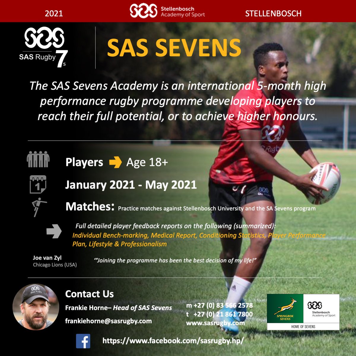 Need to take it to a whole other level? Join our #sasrugby7s programme.

#sasrugby #sashp #choiceofchampions 

<a href="/HorneFrankie/">Frankie Horne</a> <a href="/jhanekom62/">Jacques Hanekom</a> <a href="/ErnstJoubert/">Ernst Joubert</a> <a href="/uysteman/">Corne Uys</a>