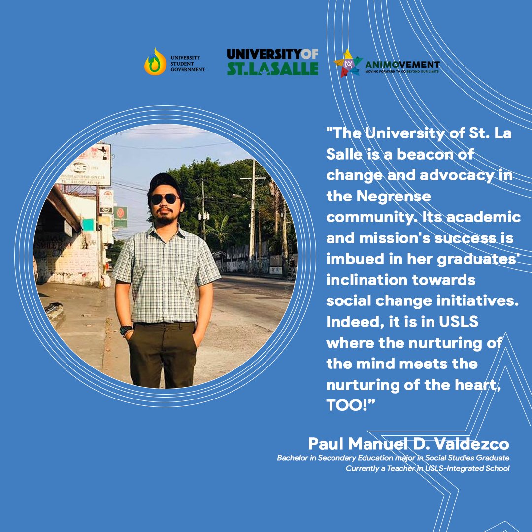 AnimovementU's tweet photo. For this day, we are featuring Lasallian alumni from the College of Education who are now successful in their respective careers.

#ChooseUSLS
#ChooseCollegeOfEducation https://t.co/v8sgzc8YSZ