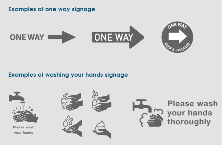 Signage is a key consideration when adapting spaces. Communications can be printed directly into our hygienic wall cladding, Altro Whiterock Digiclad, or incorporated into flooring with our kit-cutting service. ow.ly/WAzT50ArxId