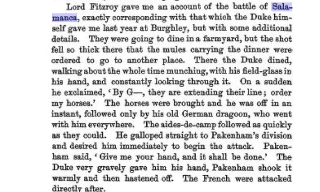 As an addendum. In November 1838, Greville heard a version of the story from Fitzroy Somerset which is yet another fusion of some of the other more legitimate eyewitness accounts. But supporting the basic thread of memory.
