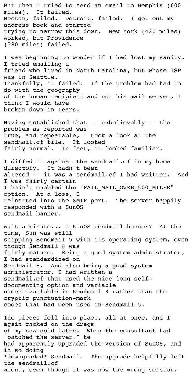 AlecStapp's tweet photo. “We can’t send email more than 500 miles.”

A funny story from 2002. https://t.co/ov1zDGQDur
